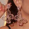 Popular, Colored Glass Rhinestone Butterfly Earrings Women, Personalized Exaggerated Stud Earrings, Ear Jewelry Earrings