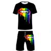 Colorful Elements Fashion 3D Print Man Women T-shirt Sets Rainbow LGBT T-Shirt Shorts Two Piece Set Casual Harajuku Streetwear