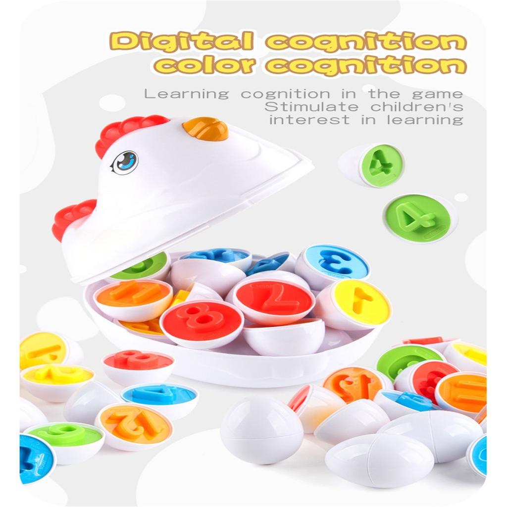 Toddler Chicken Eggs Toys Color Matching Game Shape Sorter With 12 Toy Eggs For Kids, Fine Motor Skills Sensory Toys, Montessori Educational Toys