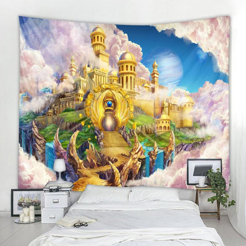 Богемный стиль Спальня Гостиная Фэнтезийный пейзаж Фон Украшение стены Гобелен Навесная стена