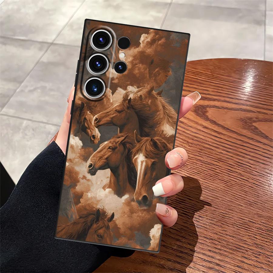 Чехол для телефона Funda для Samsung Galaxy S26 S23 S24 Plus S21 FE S25 Ultra Note 20 Ultra 8 9 10 S20 S10 S9 Крутая Лошадь