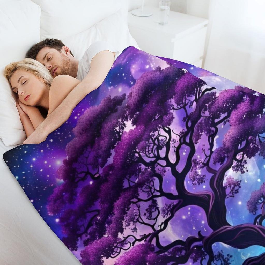 Tree of Life Throw Blanket Sofa Quilt Flannel Bed Camping Blankets