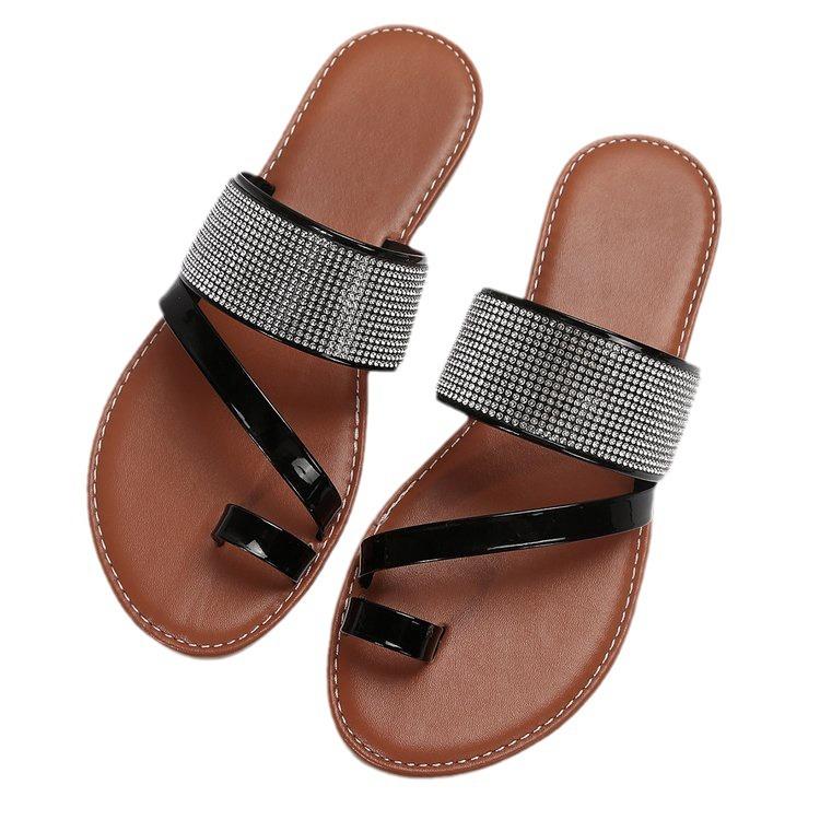 Летние сандалии Diamond Word Europe and The United States большого размера на плоской подошве с удобными пляжными босоножками на каждый день для женщин