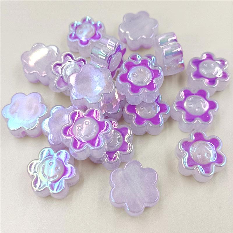 Товары для вечеринок Акриловые модные стекающие масляные бусины в виде цветов своими руками ослепительный градиентный свет ручная работа 5 шт. смайлик бисерный материал ювелирные аксессуары