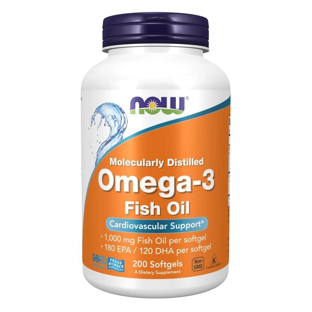 Omega-3 Fish Oil, Molecularly Distilled - 200 softgels