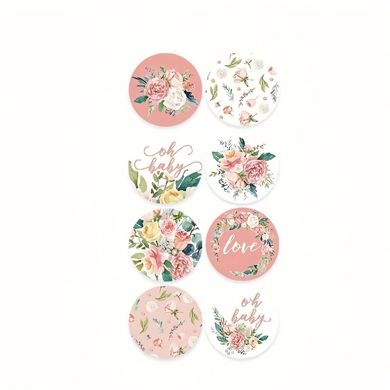 500pcs/Roll Flower Pattern Thank You Stickers, Waterproof Adhesive Labels For Gift, Packaging, And Box Sealing
