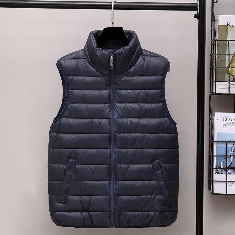 Mens Lightweight Cotton Vest Trendy Sleeveless Jacket Slim Fit Plus Size Winter Outerwear