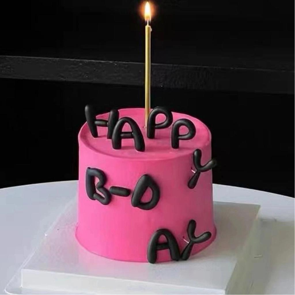 Black Happy Birthday Cake Topper Colorful Letters Insert For Cupcake Dessert Decoration Kids Birthday Party Decor Baking Tools