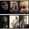 Lamb of God and Cross Scared Heart of Jesus Poster Christian Religion Canvas Painting Wall Art  Picture for Room Home Decor