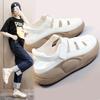Platform Chunky Sandals Hollow Out Thick Sole Shoes Off White Shoes Zapatos Mujer Retro Footwear Female Casual Shoes 2024
