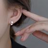 Love Stud Earrings Women's Cold Wind Double Heart Arc Niche Earrings Sweet Girl Ear Jewelry