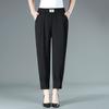 Women Summer Harem Pants Elastic High Waist Solid Color Thin Long Trousers Side Pockets Casual Pants Streetwear