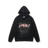 Unisex Oversized Hooded Sweatshirt Set With Spiderweb Foil Print Warm Fleece-Lined Loose Fit Streetwear Men Women