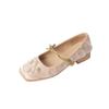 Summer Designer Flat Flower Embroidery Mary Jane Shoes for Women Square Toe Women's Loafer Elegant Casual Ladies Princess Shoes