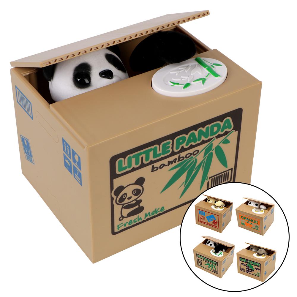 Hot Sale Plastic Automated Panda Cat Steal Coin Bank Kids Gift Cute Piggy Banks Electronic Money Boxes Money Saving Box