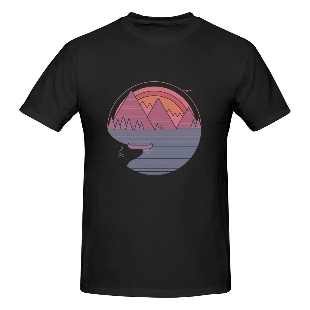 The Mountains Are Calling Japanese Fresh Tshirt Commuting Versatile Embroidery Short Sleeve