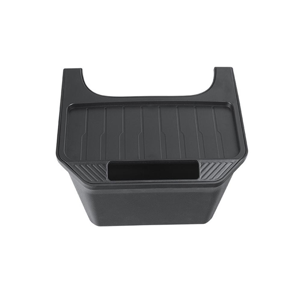 For Tesla Model Y -2024 Rear Seat Storage Box Organizer Center Console B Backseat Trash Can Garbage Bag Under Seat Tray