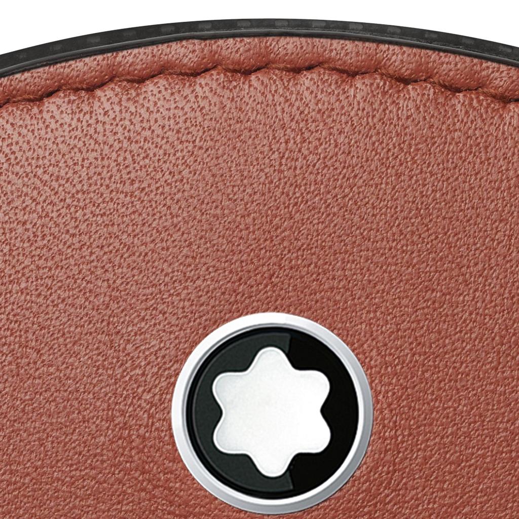 Montblanc Soft Leather Series Classic Five-Star Logo Zipper Wallet Men Wallet Warm-Brick-Red 131260