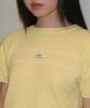 RONRON Minimal Point Short Sleeve Knit Soft Yellow