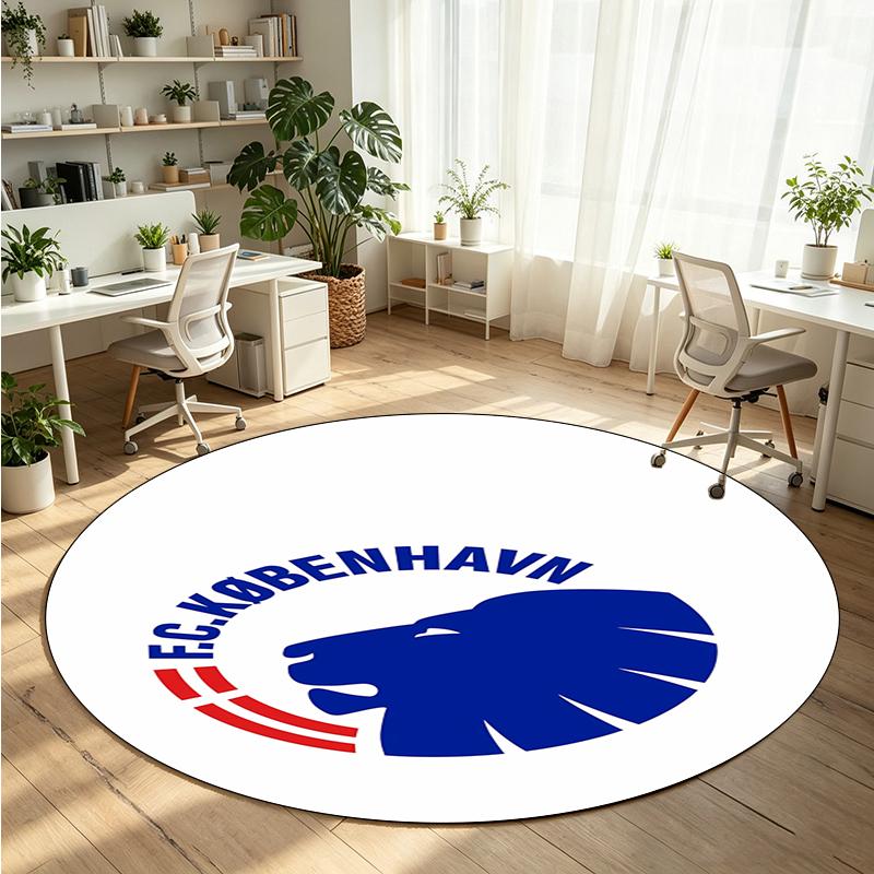 FC Copenhagen Printed Round Crystal Velvet Rug Soft Non Slip Floor Carpet For Bedroom Holiday Gift