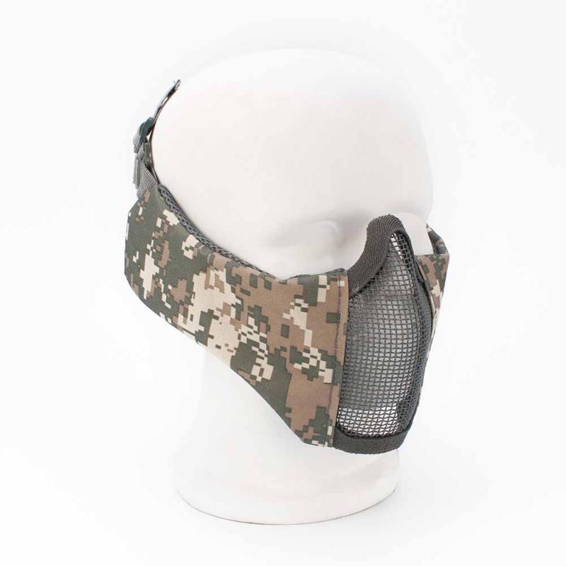 Модернизация защиты ушей Половина лица Тактическая металлическая стальная сетчатая маска Охотничий щит Военная маска фаната