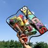 Transparent PVC Zipper Snack Bag with Embroidered Letters - Portable PU Waterproof Makeup and Toiletry Handbag