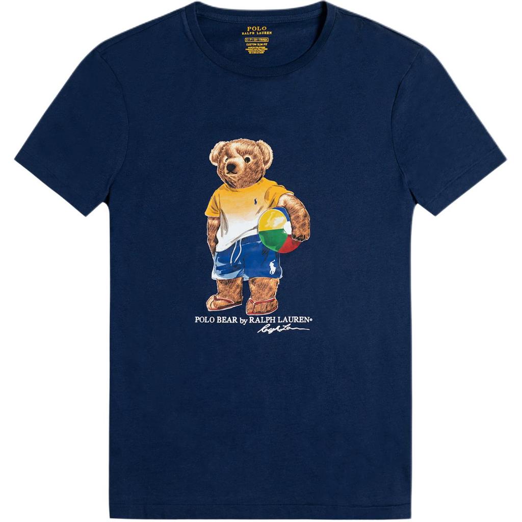 Мужская футболка с коротким рукавом и круглым вырезом Polo Ralph Lauren Sport с принтом медведя 710752599-002