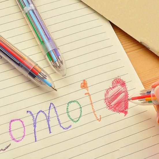 6 цветов 0,5 мм шариковая ручка с маслянистыми чернилами для офиса и школы, гладкая шариковая ручка для письма