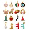 Creative Dripping Oil Colorful Three-Dimensional Diy Pendant Stainless Steel Gold-Plated Small Pendant Pendant Collection