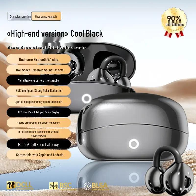 S480 Wireless Bluetooth Headset: Stylish Clip-On, High-Quality Sound, Long Battery, Ideal for Sports & Running.