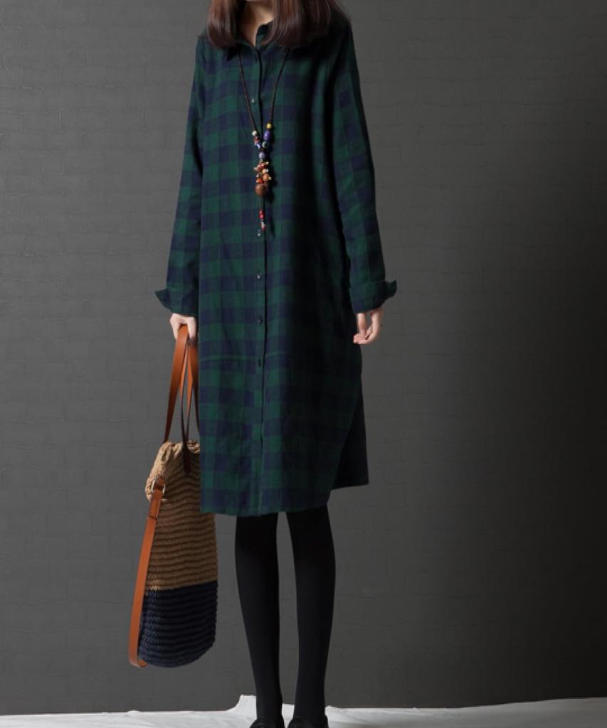 Plaid One Shirt For Going Going Lounge Lounge Everyday Work Asian Pattern Tunic Length Commuting To School Red Red [unifiss] Shirt, Pattern, Piece,