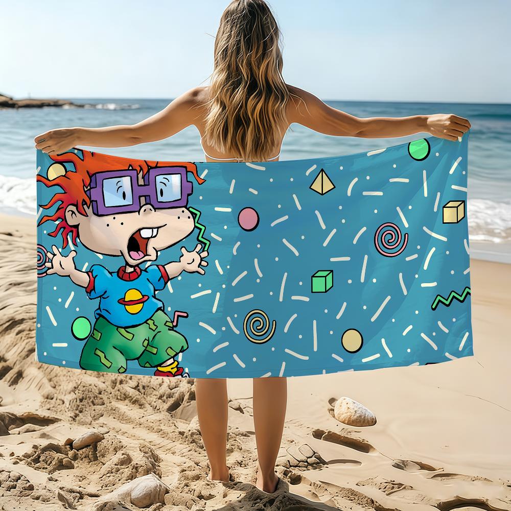 Funny Cartoon R-RUGRATS Cute Towel Beach Towel Oversized Quick Dry Towel Absorbent Soft Swim BeachTowels for Men Women