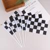 10Pcs Black And White Square Hand Flag Racer Waving Flag Racing Flags Car Flag