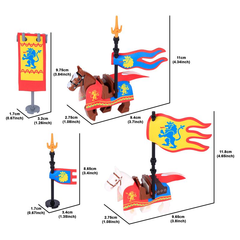 Набор Строительных Блоков MOC Офицерская Накидка Рыцари Льва Средневековье Фигурки Аксессуары Шарф Накидка из Искусственного Меха Блоки Игрушки Подарок Мальчикам