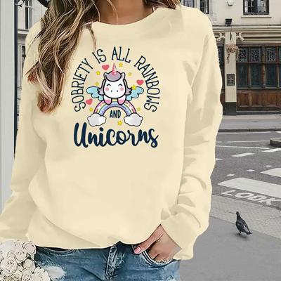 Топы для женщин, симпатичный принт с героями мультфильмов и слоганами, круглый вырез, длинный рукав, футболка, осенний повседневный тонкий пуловер, женский топ с длинным рукавом