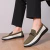 Fashionable Handmade Stitched Loafers Branded Urban Business Man Commuting Leather Shoes Mens Cowhide Suede Casual Leather Shoes