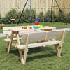 4 Child Picnic Table with Umbrella Hole Solid Pine Wood