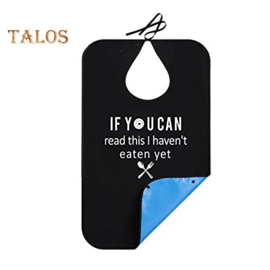 Водонепроницаемые нагрудники для взрослых мужчин с улавливателем крошек со смешным текстом, черные, легко моющиеся, легкие, для защиты одежды во время еды