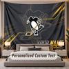 Custom Name Text Tapestry Pittsburgh Penguins Personalized Polyester Wall Tapestry For Bedroom And Room