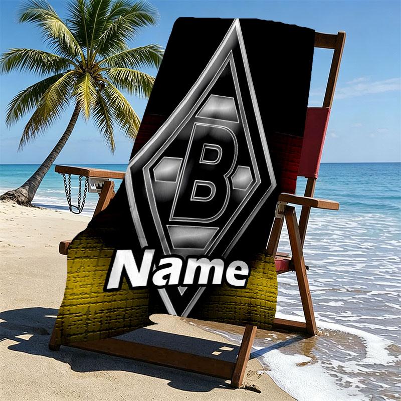 Custom Name Personalized Borussia Monchengladbach Print Beach Towel, for Trip Camping Beach Party Home Decor, Birthday Gift for Family & Friends