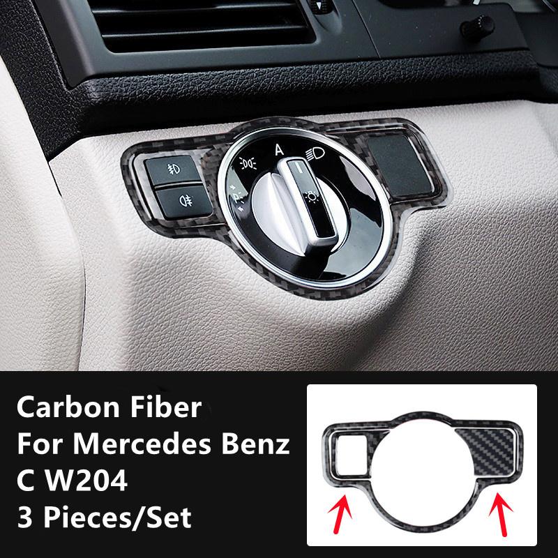 Углеродное волокно, модификация салона автомобиля, накладка, полоски, декоративные наклейки для Mercedes Benz C W204, внутренняя отделка автомобиля