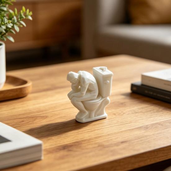Статуэтка Мыслителя, Забавный Мужчина на Туалете Думающий Статуя, 3D-печатное Новое Украшение для Ванной Комнаты, Книжной Полки в Офисе, Настольный Декор