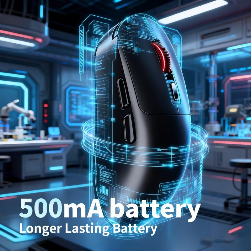 YINDIAO Легкая беспроводная игровая мышь, трехрежимная 2,4G/USB-C проводная/BT, 5000 DPI 1000 Гц, эргономичная, для ПК Mac Ноутбука Настольного компьютера