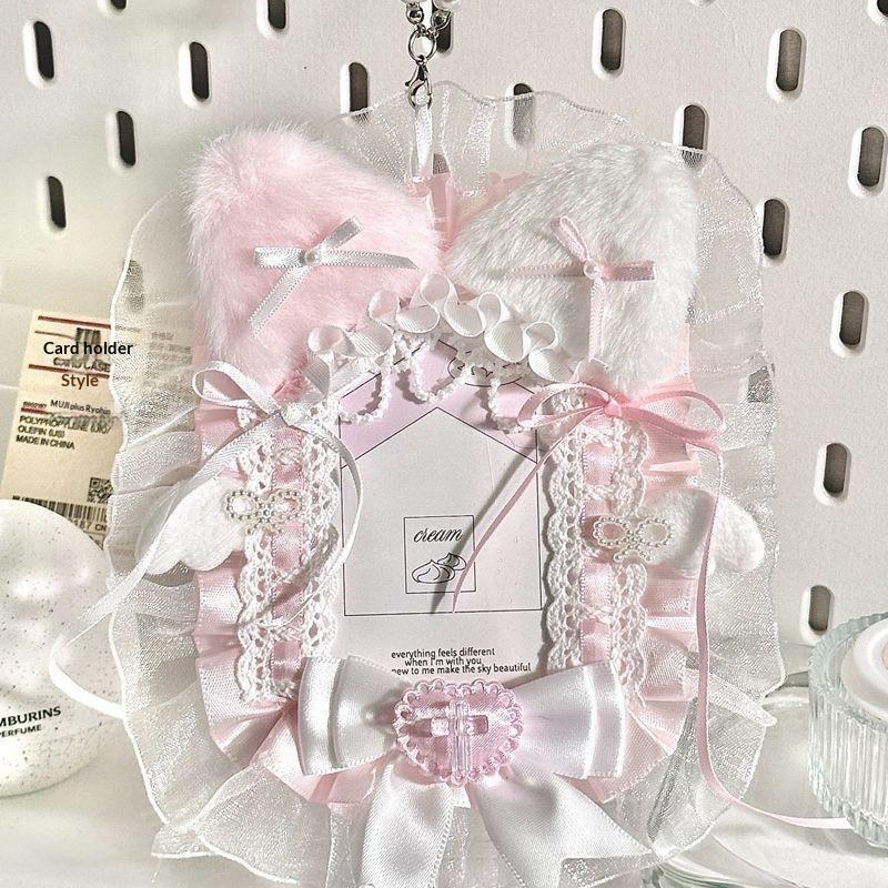 Plush Lace Photocard Holder Lolita Anime Kpop Idol Display Card Protector for Collectors Photo Safe Storage