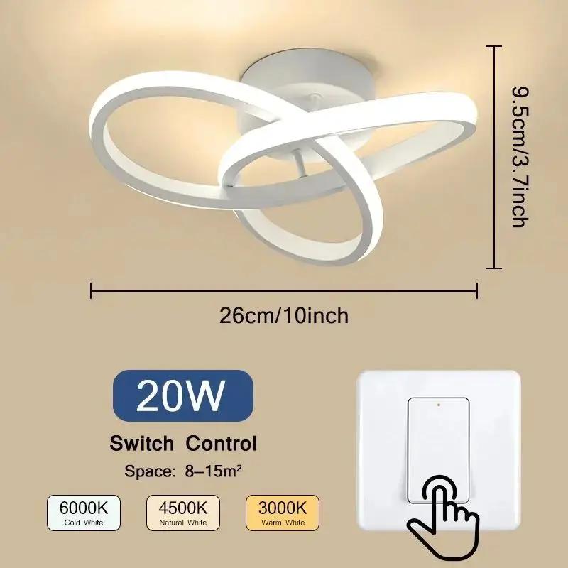 Современный потолочный светильник Бытовой светодиодный подвесной светильник Трехцветный свет Освещение для спальни Поверхностный монтаж 220 В Освещение для ресторана