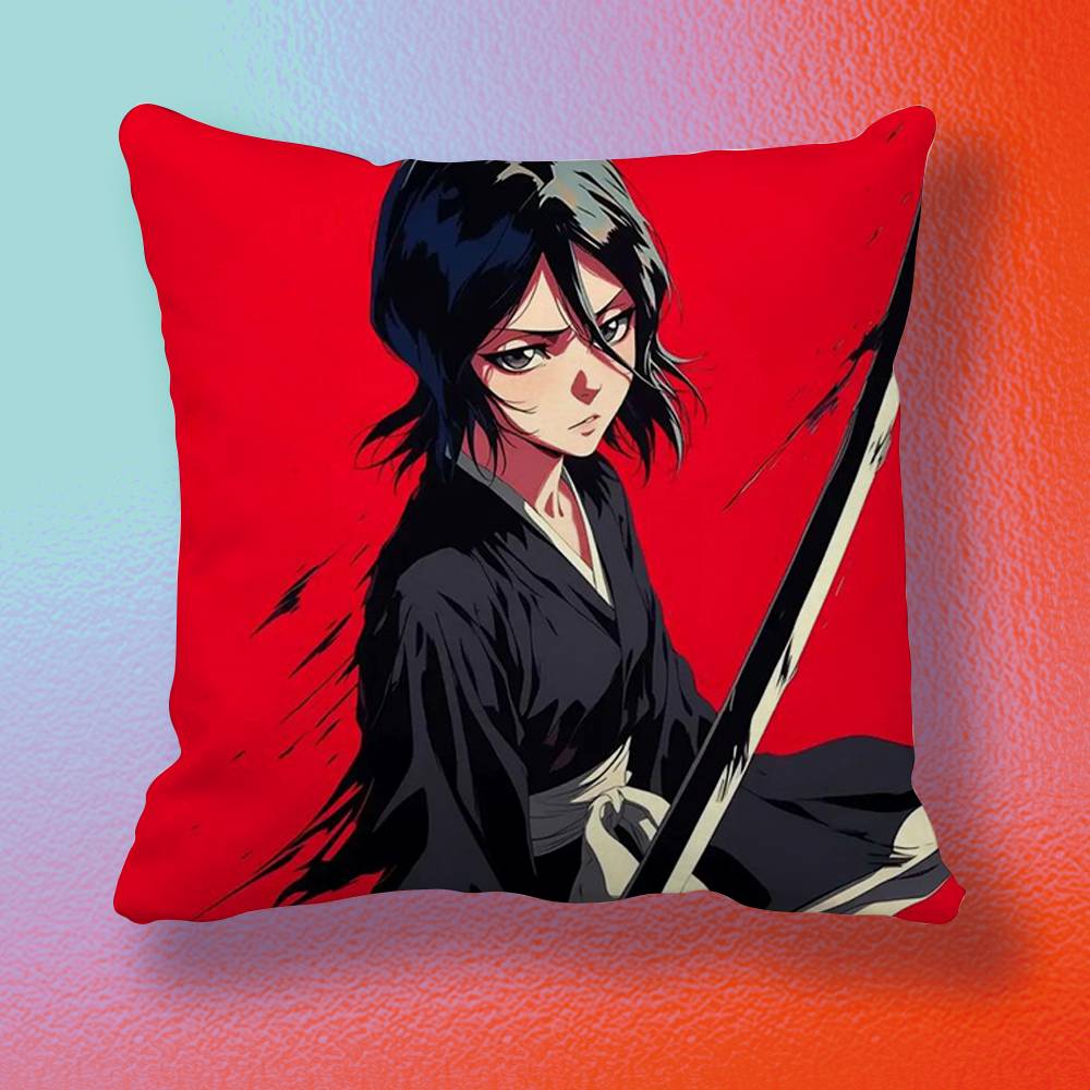 Bleach Rukia Kuchiki Doublesided printed pillow cover Solid color minimalist pillowcase fits all bedroom styles