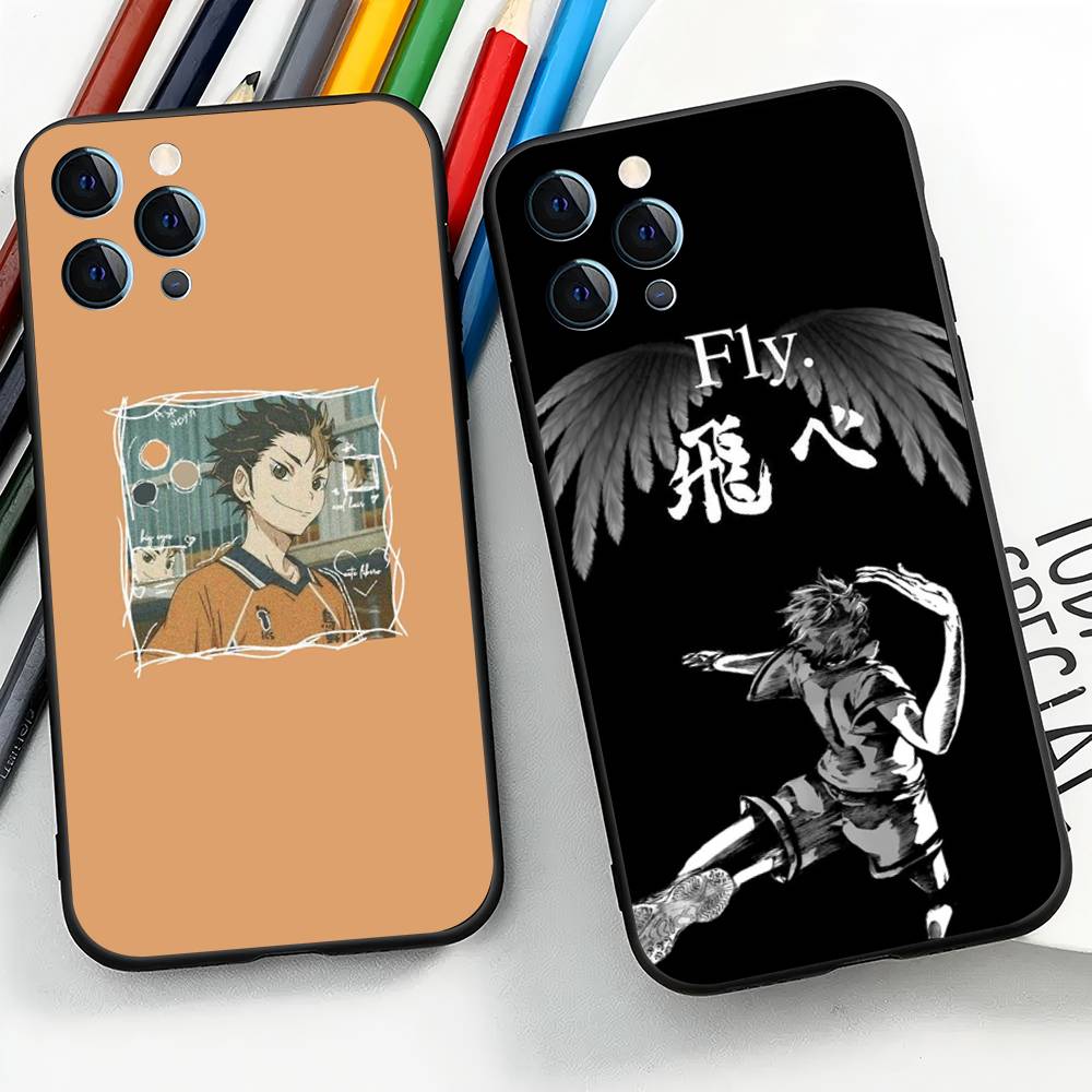 Haikyuu Для iPhone 15 16 14 Plus 13 12 11 17 Pro Max 17 Air Черный Мягкий Чехол для Телефона