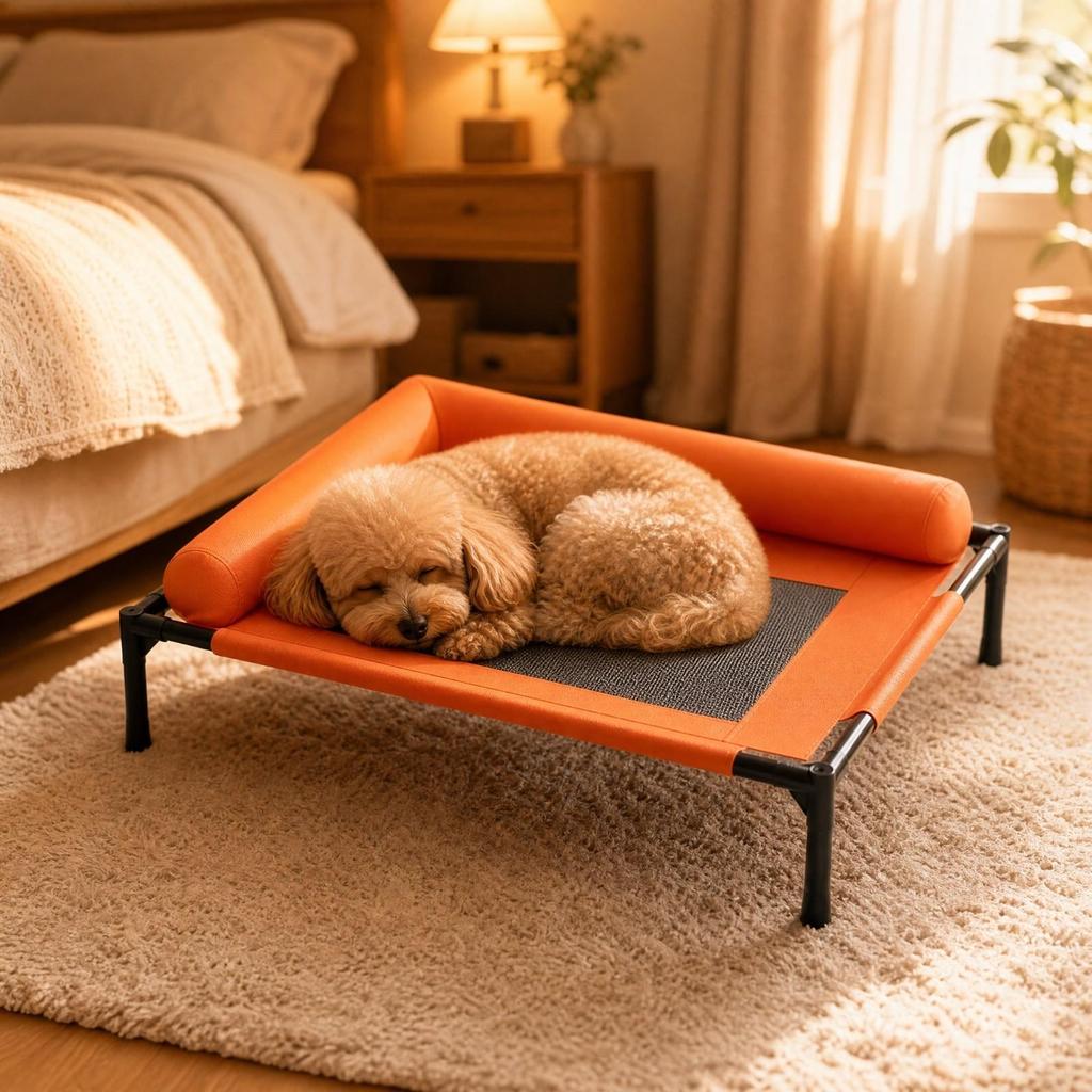 Pet Bed Waterproof Elevated Dog Cot with Mesh for Indoor Use