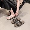 Two Wearing Sandals Sandals Female 2025 Summer New Fairy Style Muffin Thick-soled One-word Drag Super Fire Beach Shoes