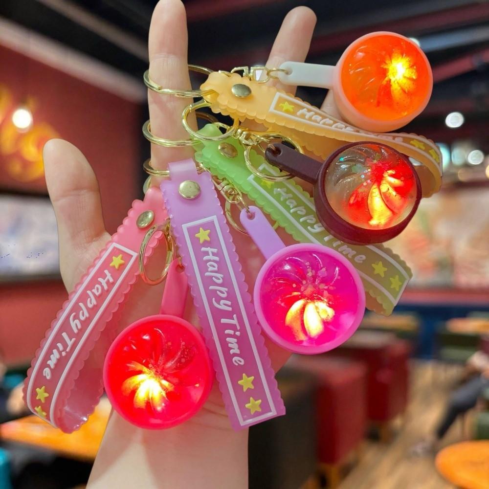 Glowing Flashing Baozi Key Ring 3D Squeeze Toy Fidget Toy Steamed Bun Key Chain School Kids